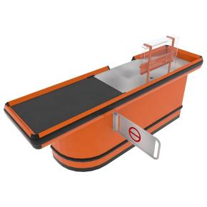 supermarket customized size with place for scale and scanner checkout counter