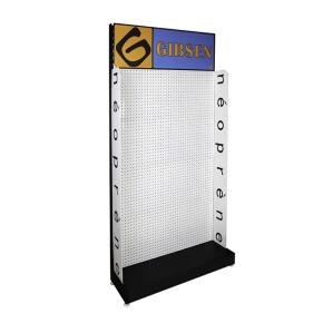Height Adjustable China POP Hardware Shop Metal Tool Floor Display Stands Pegboard Display Rack